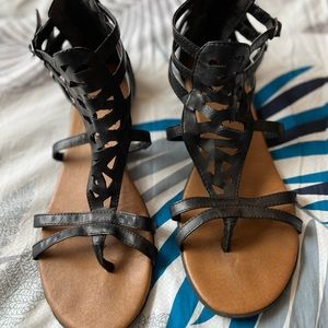 Black gladiator sandals